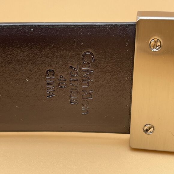 Calvin Klein CK Reversible Dress Belt Men's 40-42 Black & Brown - Picture 9 of 14